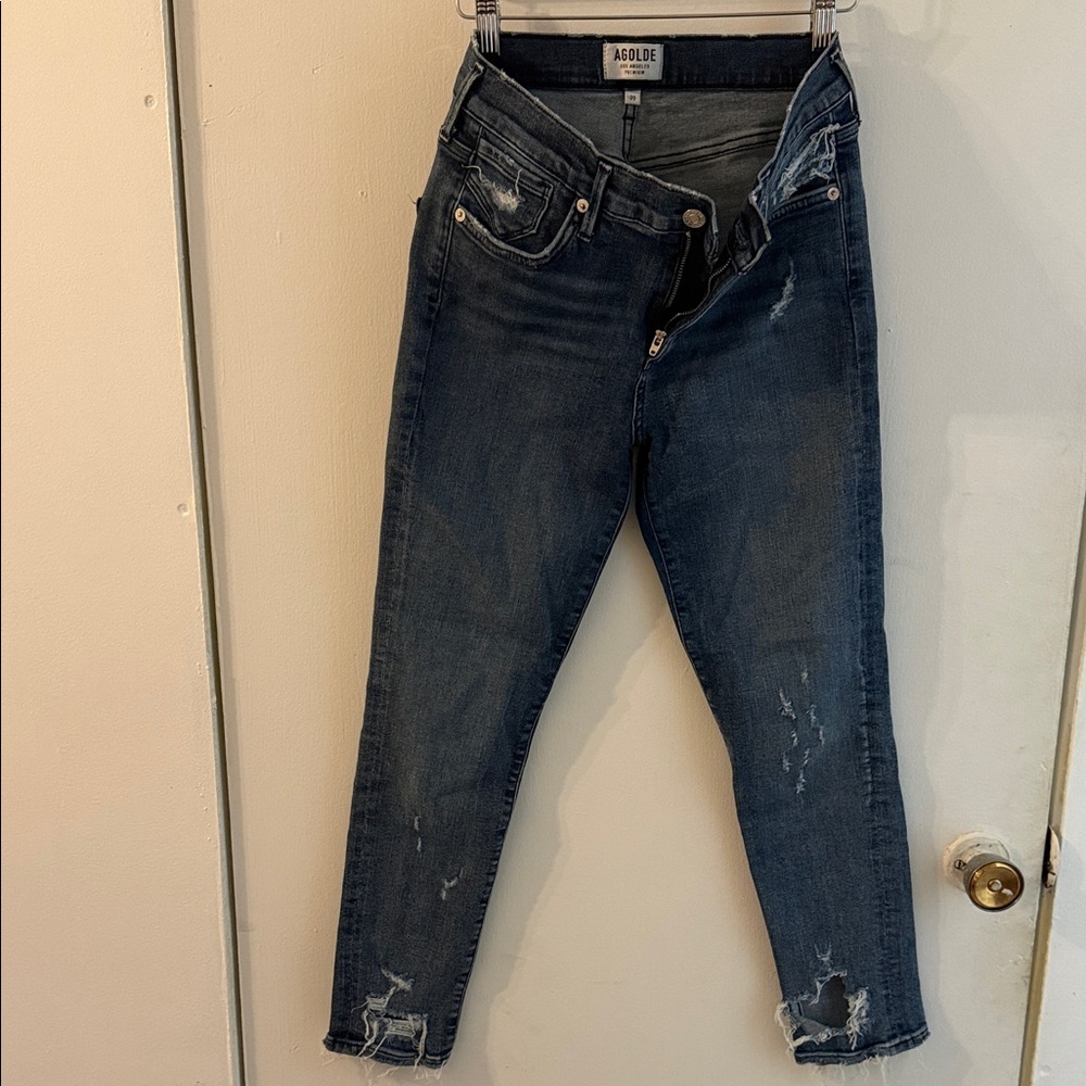 Agolde Women's Dark Wash Cropped Jeans